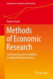 book Methods of Economic Research: Craftsmanship and Credibility in Applied Microeconomics