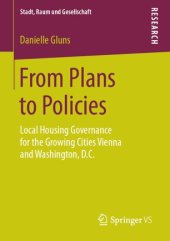 book From Plans to Policies: Local Housing Governance for the Growing Cities Vienna and Washington, D.C.