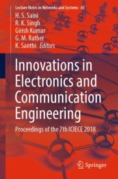 book Innovations in Electronics and Communication Engineering: Proceedings of the 7th ICIECE 2018