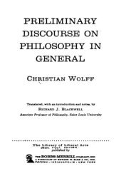 book Preliminary discourse on philosophy in general