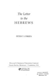 book The Letter to the Hebrews