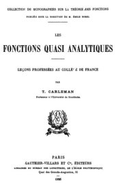 book Les functions quasi analytiques