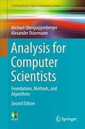 book Analysis for computer scientists: foundations, methods and algorithms