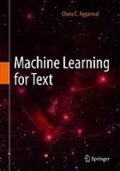 book Machine learning for text