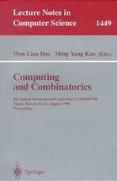 book Computing and combinatorics: 4th annual international conference COCOON'98, Taipei, Taiwan, R.o.C., August 12-14, 1998: proceedings