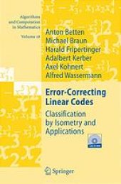 book Error-correcting linear codes. Classification by isometry and applications