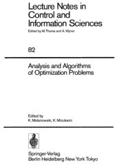 book Analysis and algorithms of optimization problems