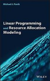 book Linear programming and resource allocation modeling