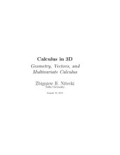 book Calculus in 3D. Geometry, vectors, and multivariate calculus