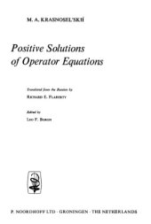 book Positive solutions of operator equations