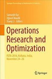 book Operations research and optimization: FOTA 2016, Kolkata, India, November 24-26