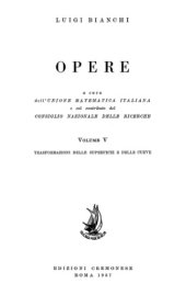 book Opere. Vol.5. Trasformazioni delle superficie e delle curve