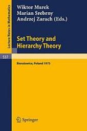 book Set theory and hierarchy theory: A memorial tribute to A. Mostowski