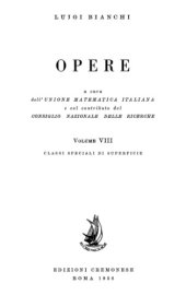 book Opere. Vol.8. Classi speciali di superficie