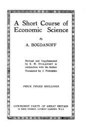 book A Short Course of Economic Science