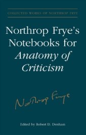 book Northrop Frye’s Notebooks for Anatomy of Critcism