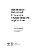 book Handbook of Behavioral Economics - Foundations and Applications 1