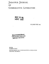 book Jadavpur Journal of Comparative Literature