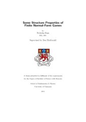 book Some Structure Properties of Finite Normal-Form Games [Honours Thesis]