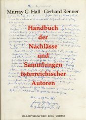 book Handbuch der Nachlässe und Sammlungen österreichischer Autoren