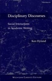 book Disciplinary Discourses : Social Interactions in Academic Writing