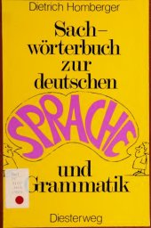 book Sachwörterbuch zur deutschen Sprache und Grammatik