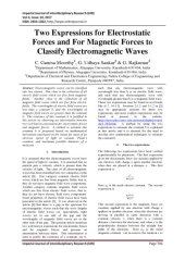 book Two Expressions for Electrostatic Forces and For Magnetic Forces to Classify Electromagnetic Waves