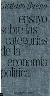 book Ensayo sobre las categorías de la economía política