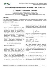 book Global Magnetic Field Strengths of Planets From A Formula