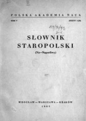 book Słownik staropolski. T. 5 (Na-Osiadły).