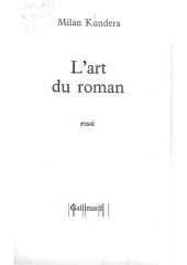 book L’art du roman : essai