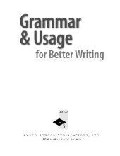 book Grammar And Usage For Better Writing