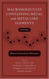 book macromolecules containg metal and metal-like elements (boron-containing polymers