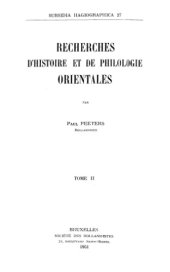 book Recherches d’histoire et de philologie orientales