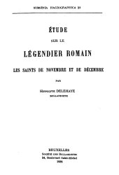 book Étude sur le légendier romain. Les saints de novembre et de décembre