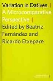 book Variation in Datives: A Microcomparative Perspective