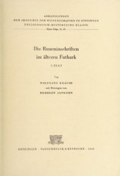 book Die Runeninschriften im älteren Futhark. Bd. 1. Text