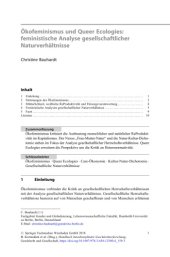 book Ökofeminismus und Queer Ecologies: feministische Analyse gesellschaftlicher Naturverhältnisse