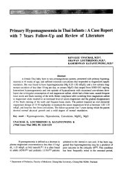 book Primary hypomagnesemia in Thai infants: a case report with 7 years follow-up and review of literature