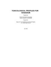 book Toxicological profiles - Vanadium