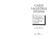 book Katilinos sąmokslas; Jugurtos karas