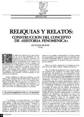 book Reliquias y relatos: construcción del concepto de «Historia fenoménica».