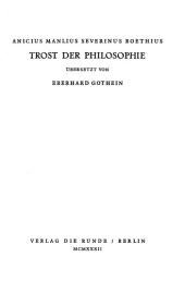 book Trost der Philosophie / De Consolatione Philosophiae Libri Quinque