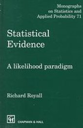 book Statistical evidence : a likelihood paradigm