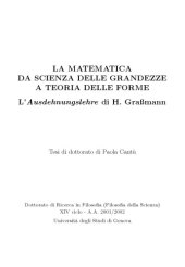 book La matematica da scienza delle grandezze a teoria delle forme. L’Ausdehnungslehre di H. Graßmann