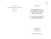 book Der Begriff der Person in der Phänomenologie Edmund Husserls: ein Interpretationsversuch der Husserlschen Phänomenologie als Ethik im Hinblick auf den Begriff der Habitualität