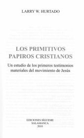 book LOS PRIMITIVOS PAPIROS CRISTIANOS