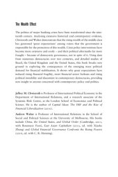 book The Wealth Effect: How The Great Expectations Of The Middle Class Have Changed The Politics Of Banking Crises