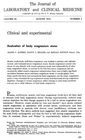 book Evaluation of body magnesium stores