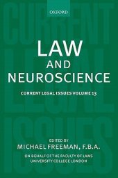 book Current Legal Issues, Volume 13: Law and Neuroscience